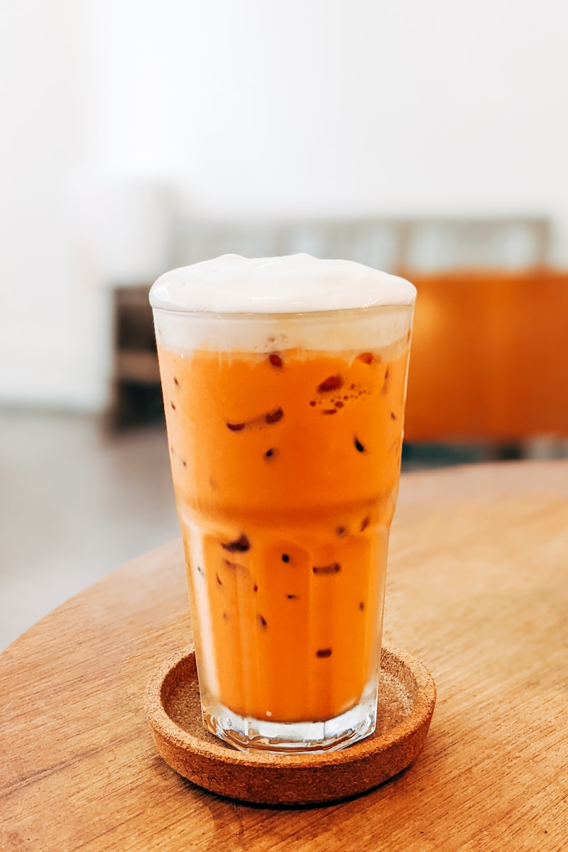 Authentic Thai milk tea in a glass